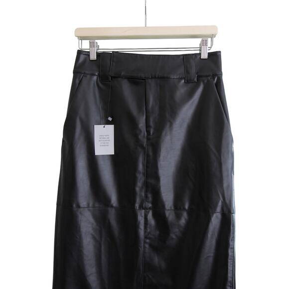 Helsa Studio Waterbased Faux Leather Maxi Skirt Black NWT Small Revolve - Picture 7 of 10
